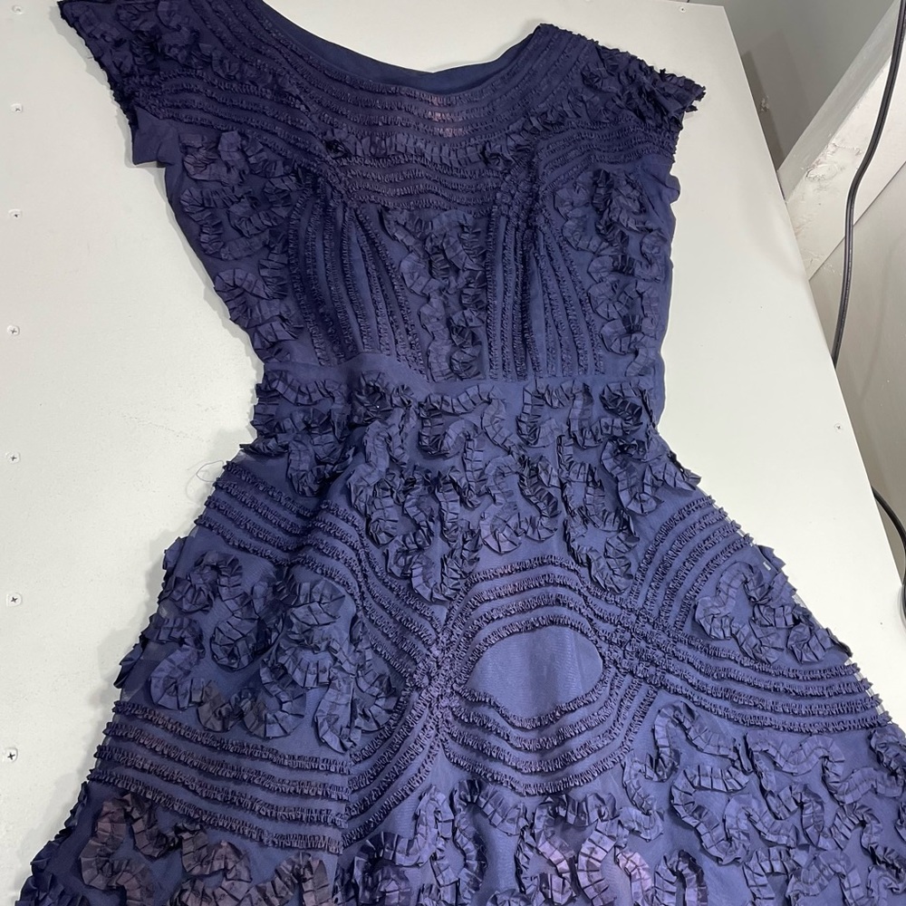 True 1950s Vintage Navy Fit and Flare Tea Dress Small